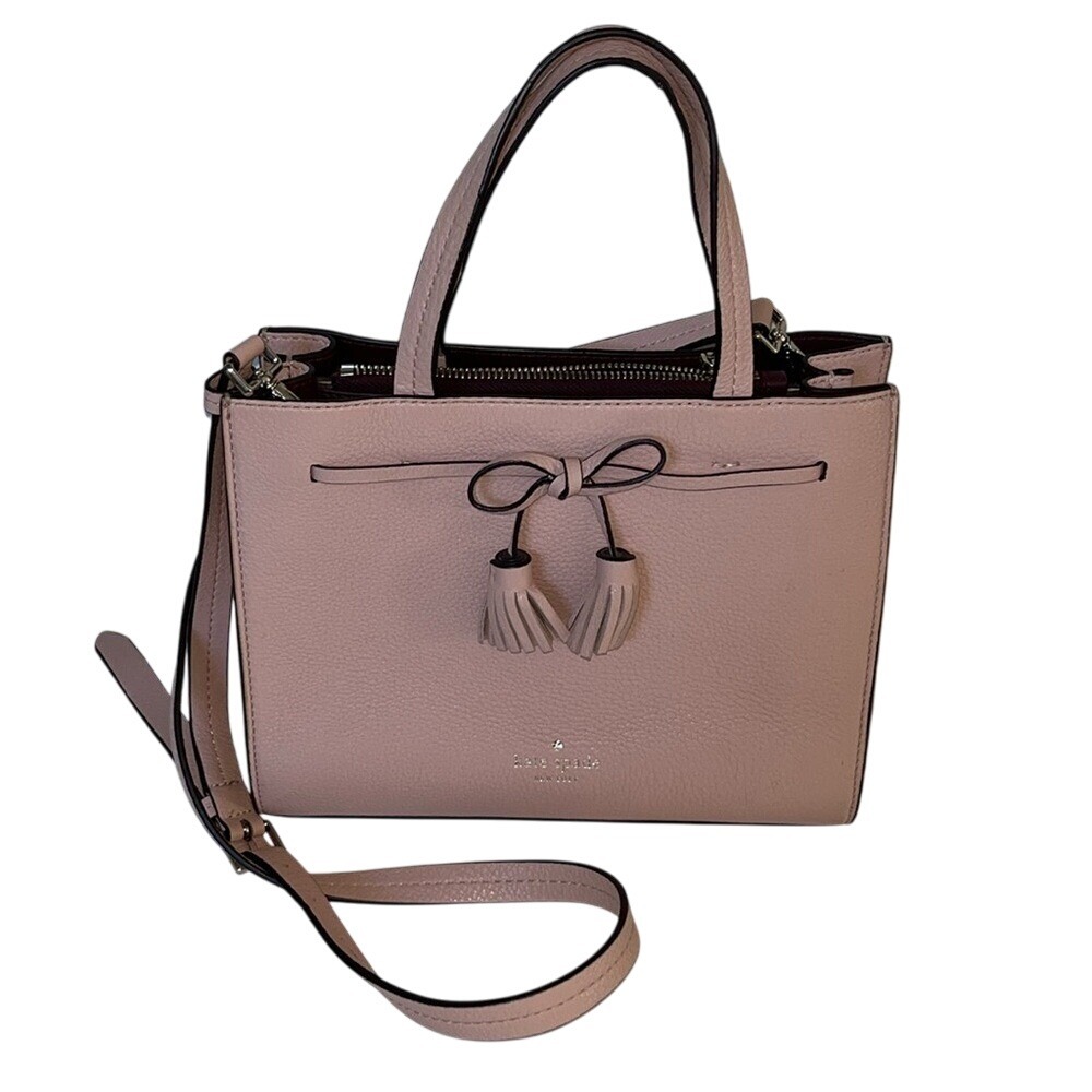 Kate Spade Hayes Small Pebbled Leather Convertible Satchel Purse Rosycheeks